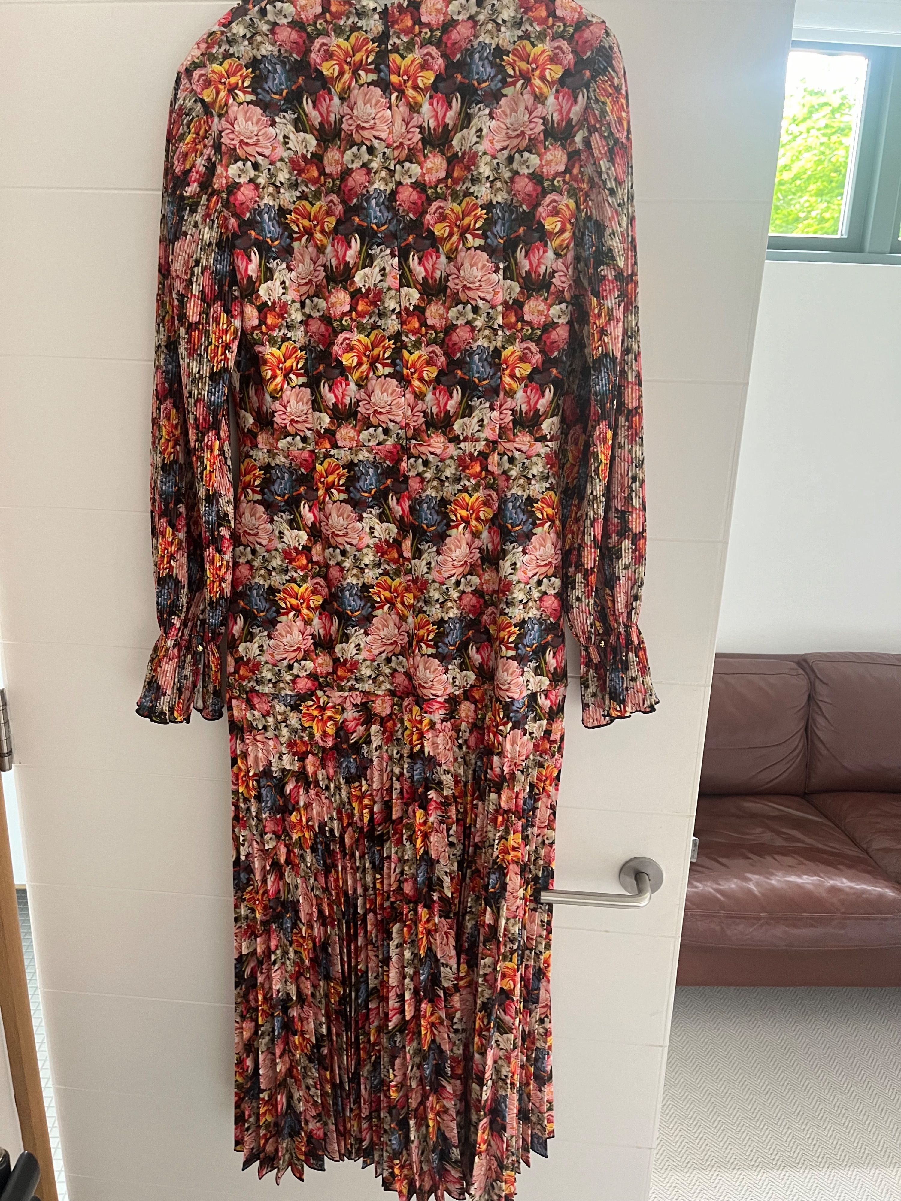 Borgo De Nor Red Floral Alexis Midi Dress Size M Multi polyester