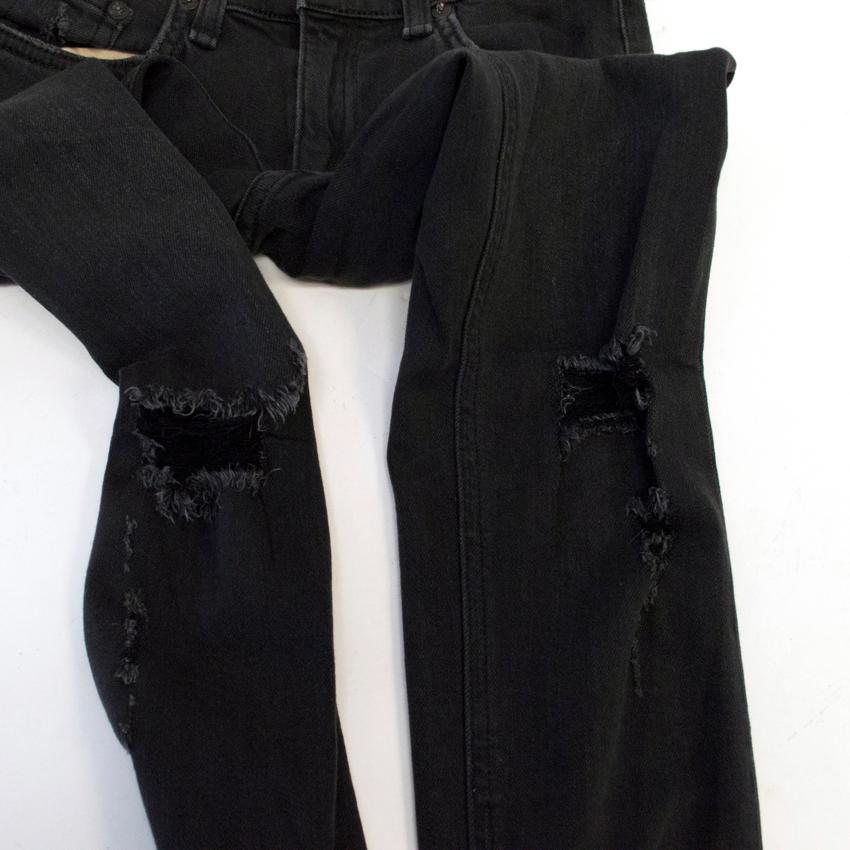 Rag  Bone distressed skinny jeans Size 24/61 Black cotton