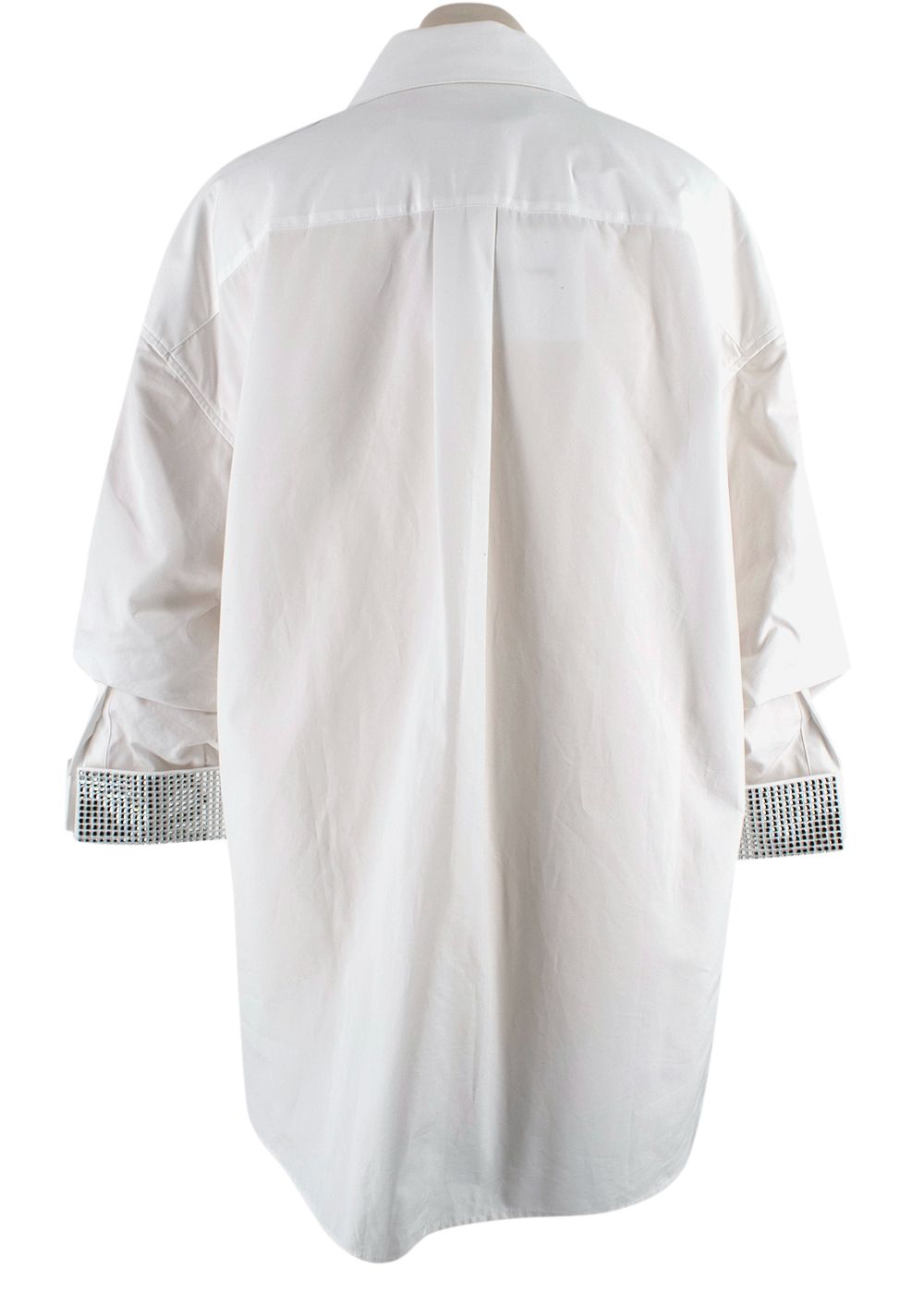 Alexander Wang White Crystal-Embellished Cuff Shirt Size S cotton