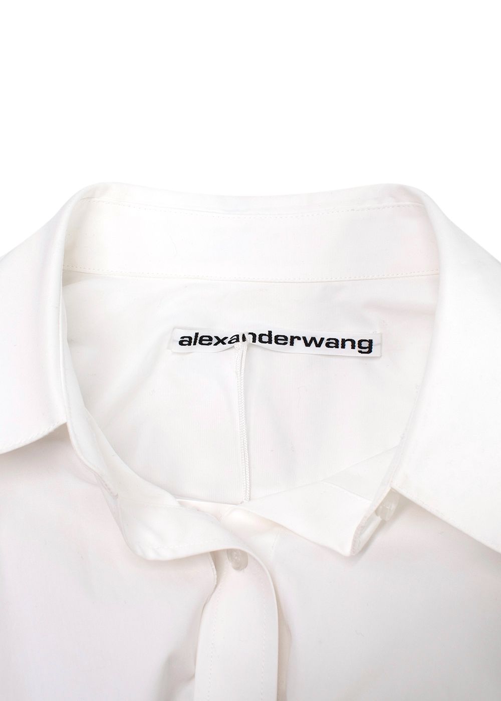 Alexander Wang White Crystal-Embellished Cuff Shirt Size S cotton