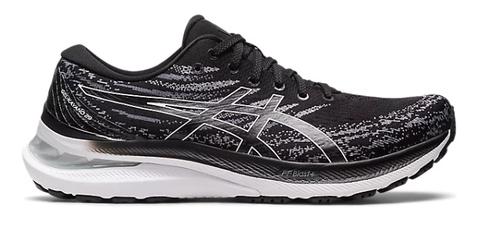 Men's Asics Black and White Gel Kayano 29 Trainers Size 44 Black White polyester/rubber