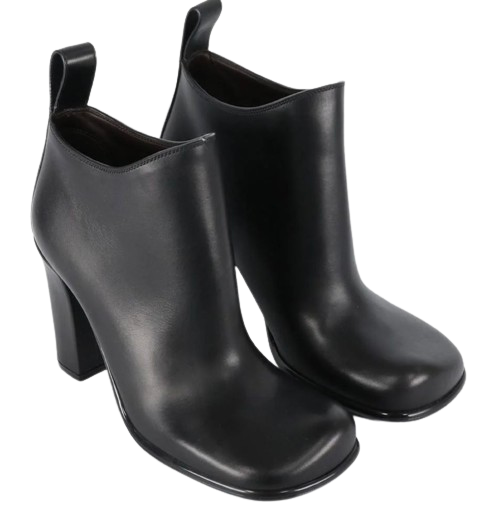 Bottega Veneta Black Leather Storm Ankle Boots Size 38 lambskin