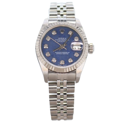 Rolex Solitude Blue Diamond 26mm Datejust Watch Size S white gold stainless steel white gold/stainless steel