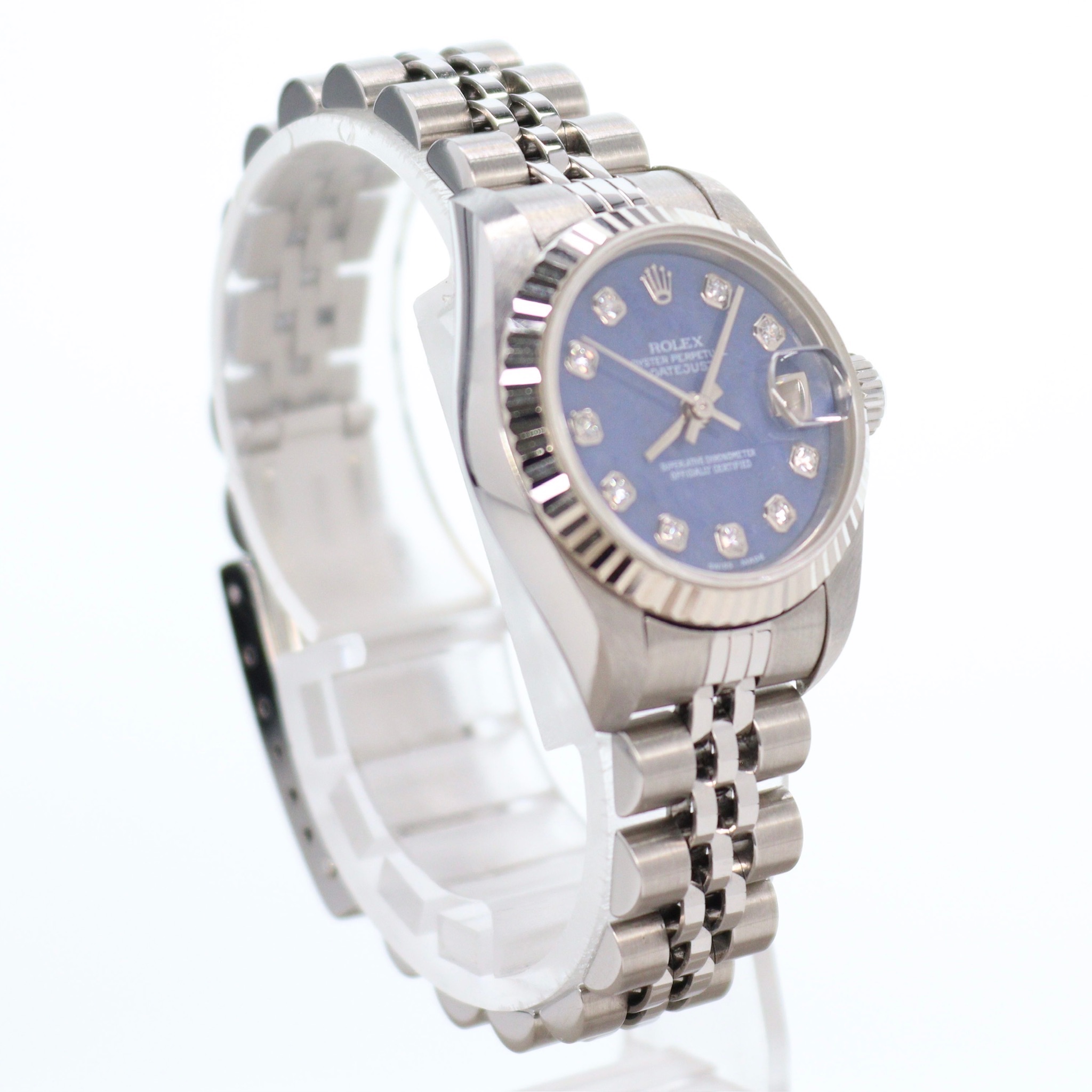 Rolex Solitude Blue Diamond 26mm Datejust Watch Size S white gold stainless steel white gold/stainless steel