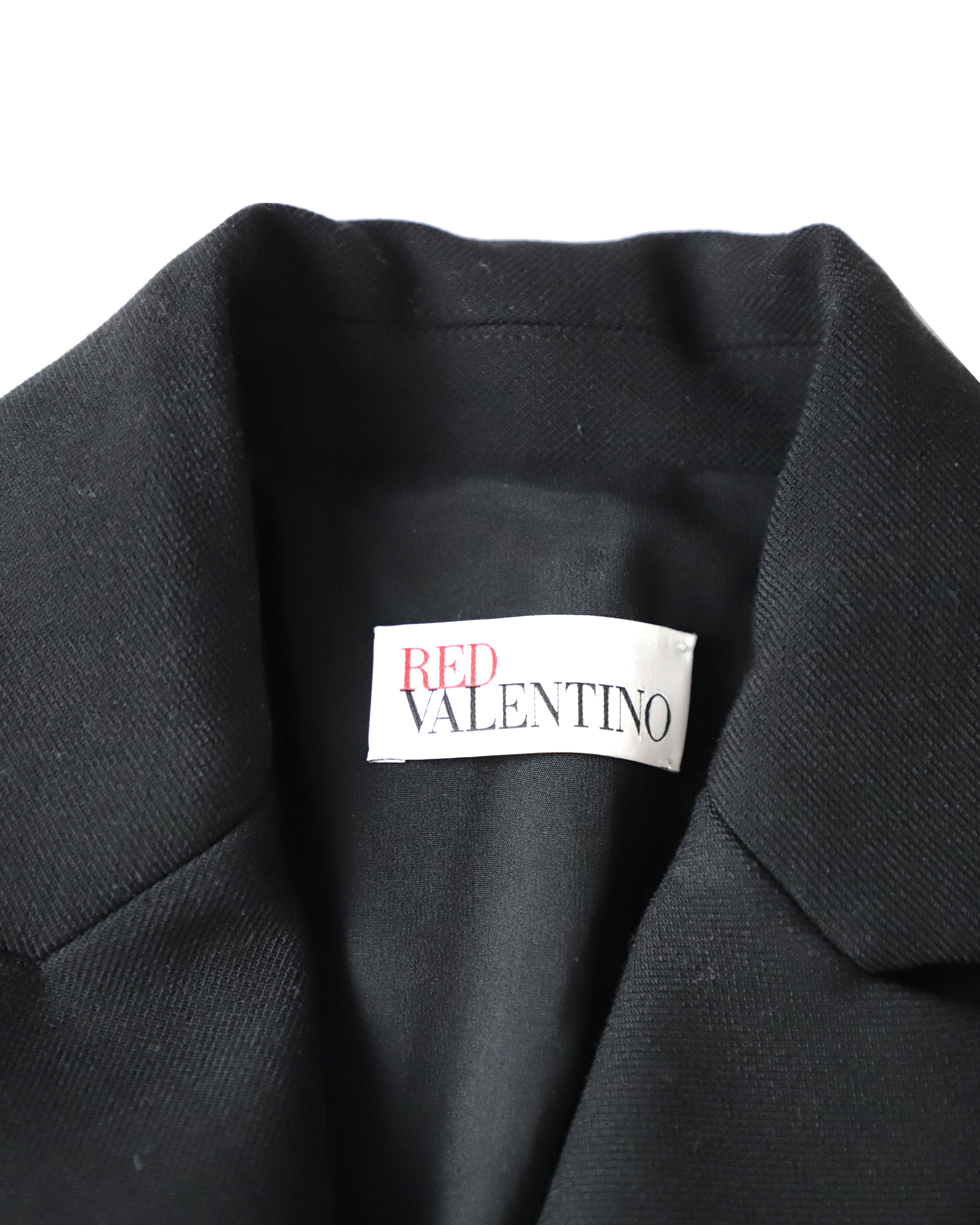 Preowned Red Valentino Black Single-Breasted Coat Size S cotton