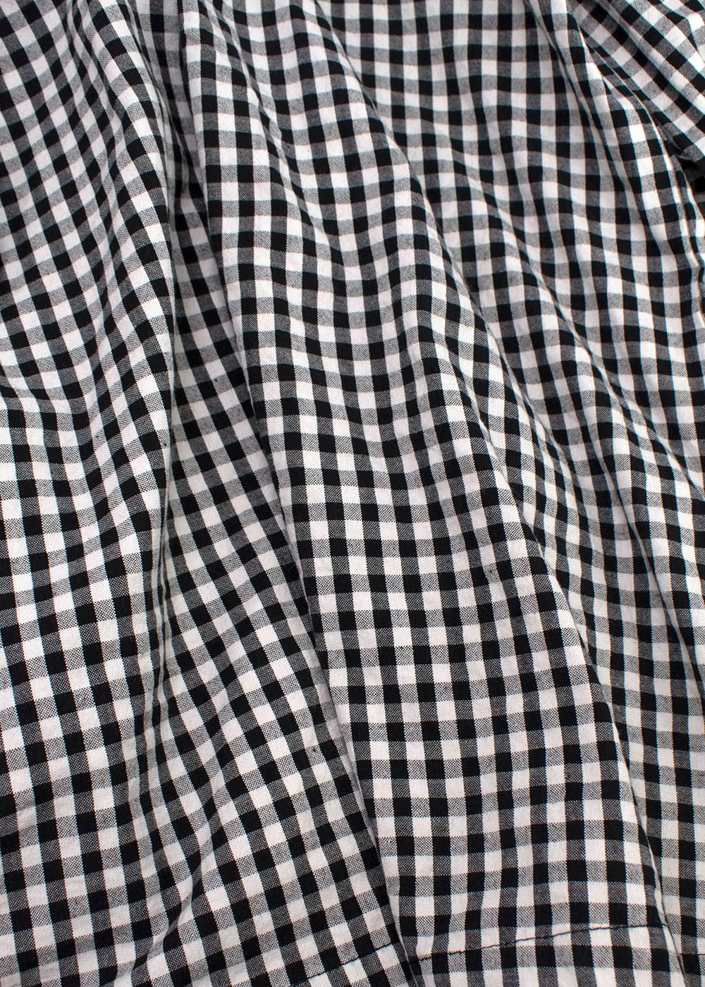 Batsheva Black and White Gingham Scalloped Collar Top Size M cotton