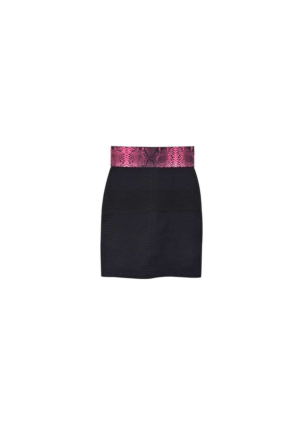 Christopher Kane Black  pink faux-snakeskin mini skirt Size S polyamide/elastane