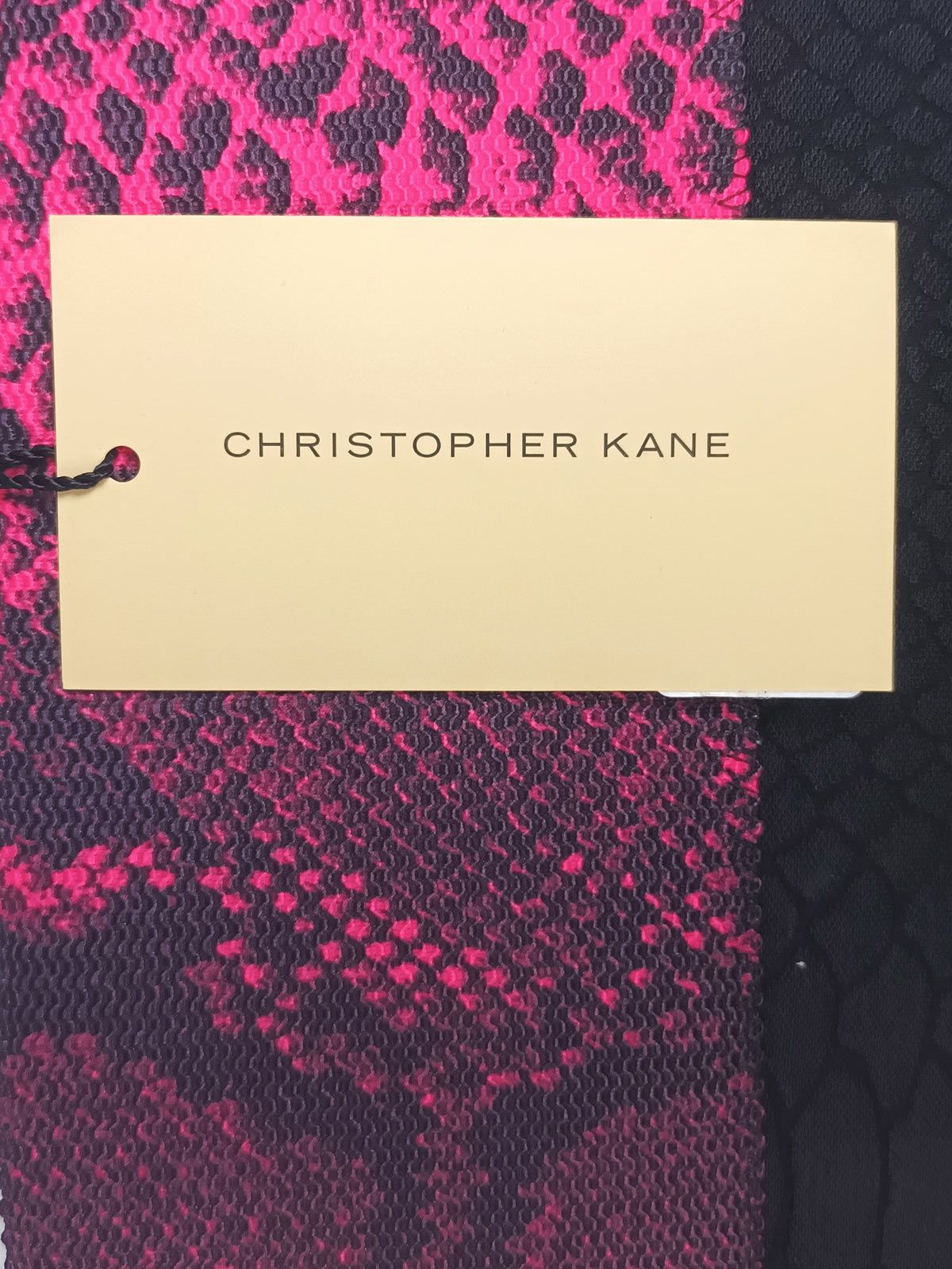 Christopher Kane Black  pink faux-snakeskin mini skirt Size S polyamide/elastane