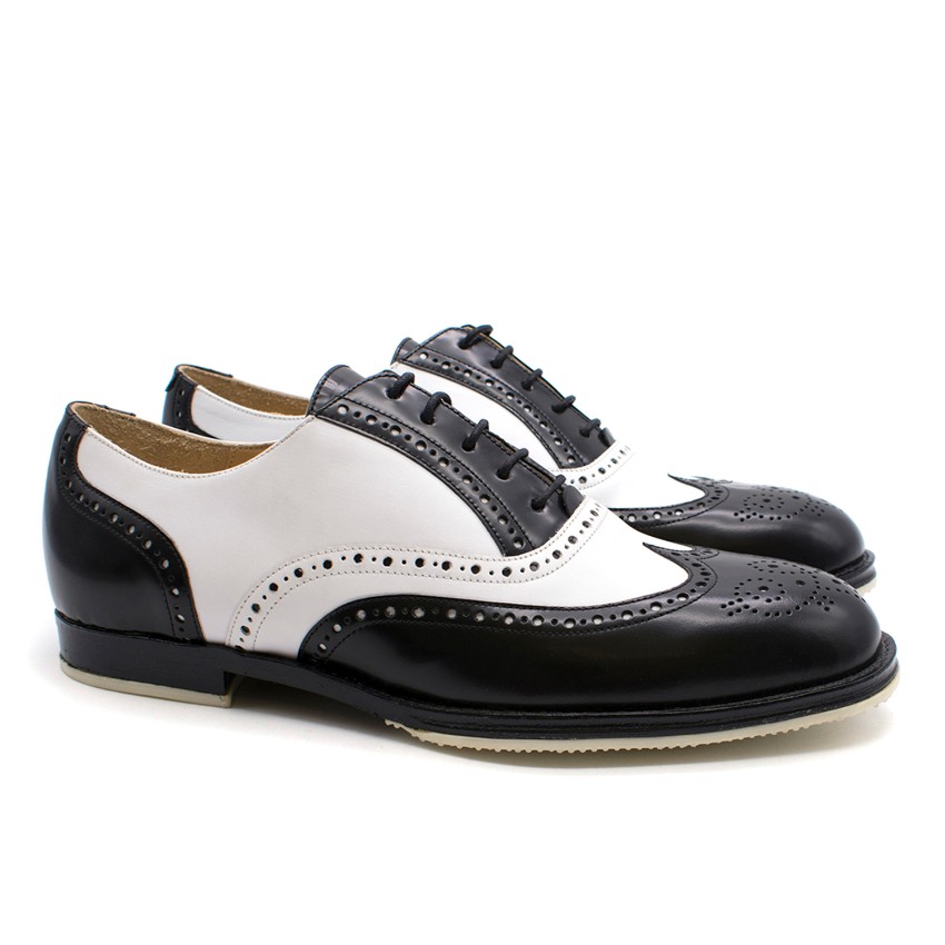 Men's T  F Slack Shoemakers Monochrome Leather Brogues Black