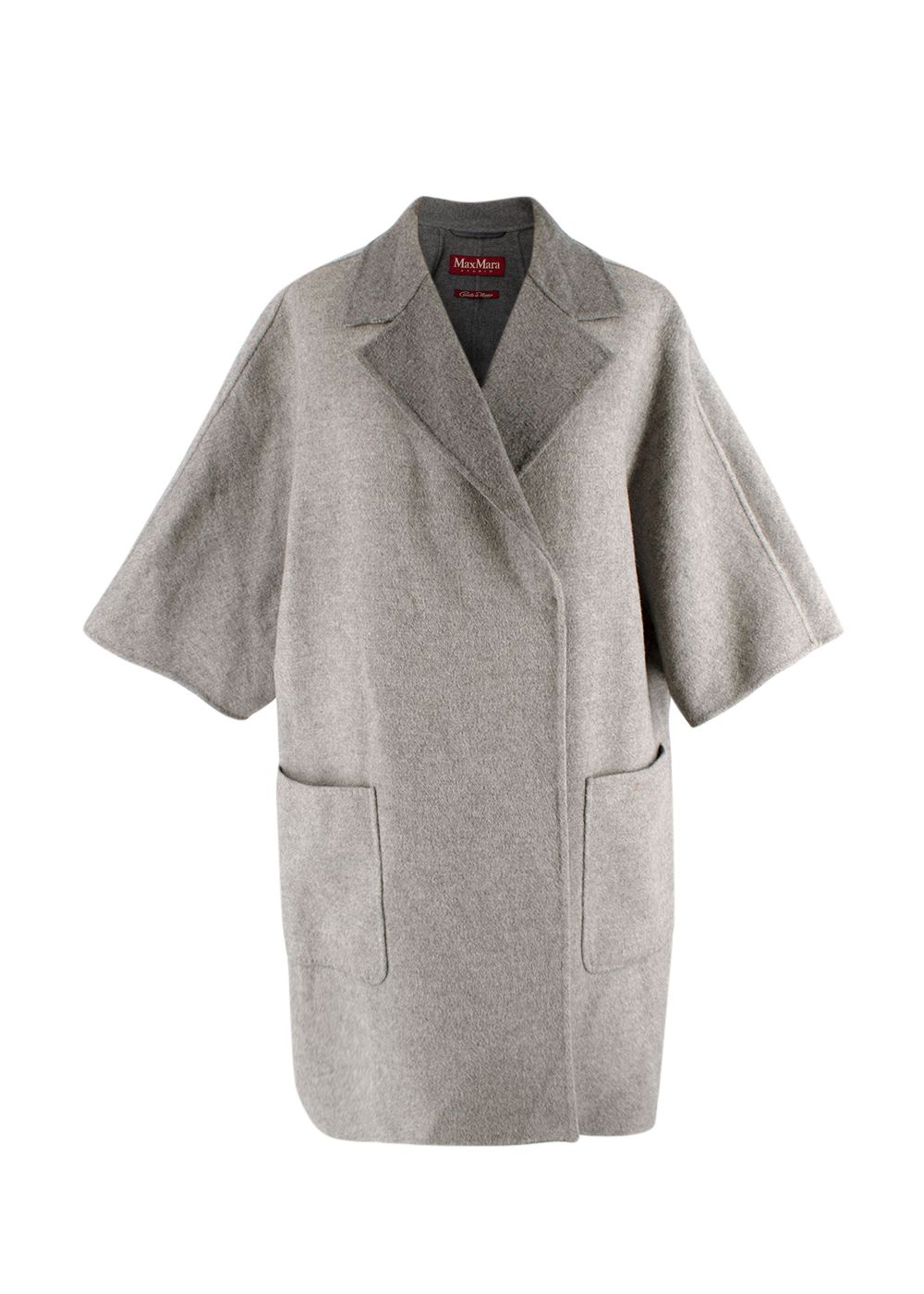 Preowned MaxMara Studio Grey Short Sleeve Wool Peacoat Size XS