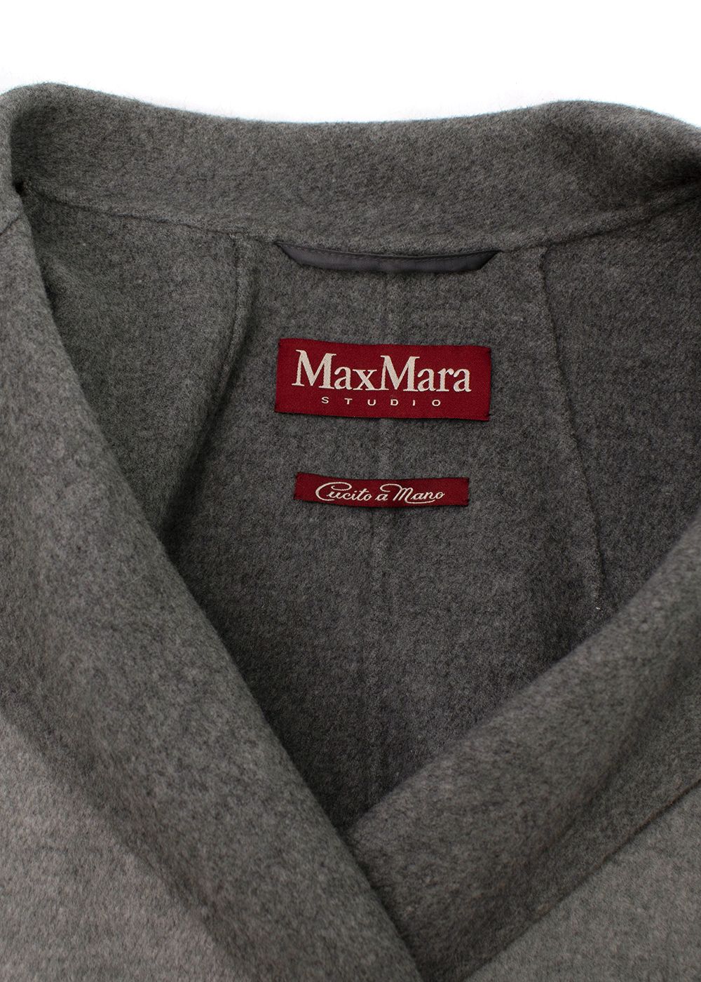 Preowned MaxMara Studio Grey Short Sleeve Wool Peacoat Size XS