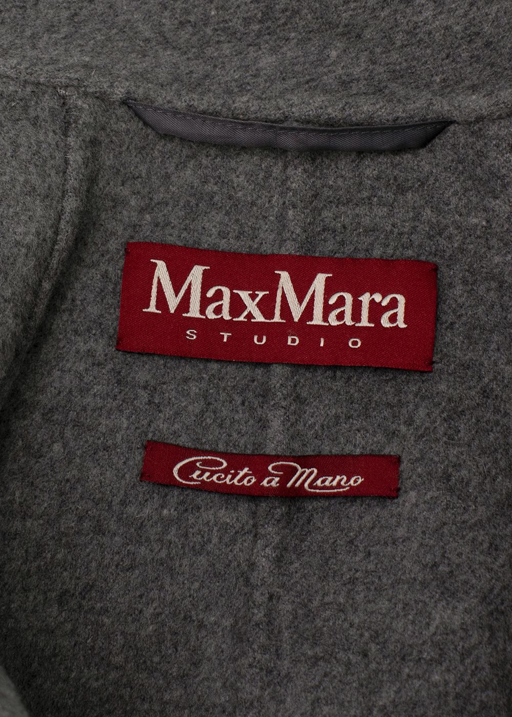 Preowned MaxMara Studio Grey Short Sleeve Wool Peacoat Size XS