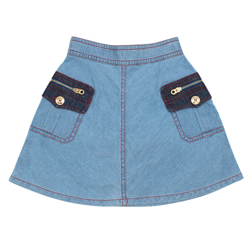 Boys Preowned Little Marc Jabobs Girls 6Y Denim Skirt Size 6 Years Blue cotton