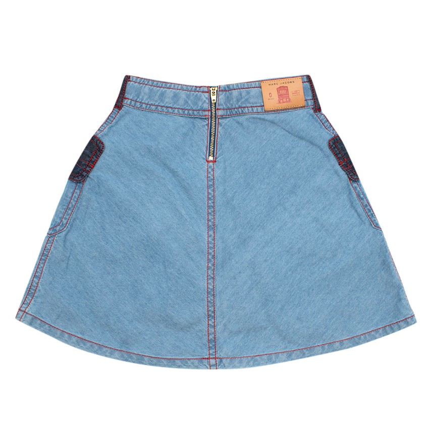 Boys Preowned Little Marc Jabobs Girls 6Y Denim Skirt Size 6 Years Blue cotton