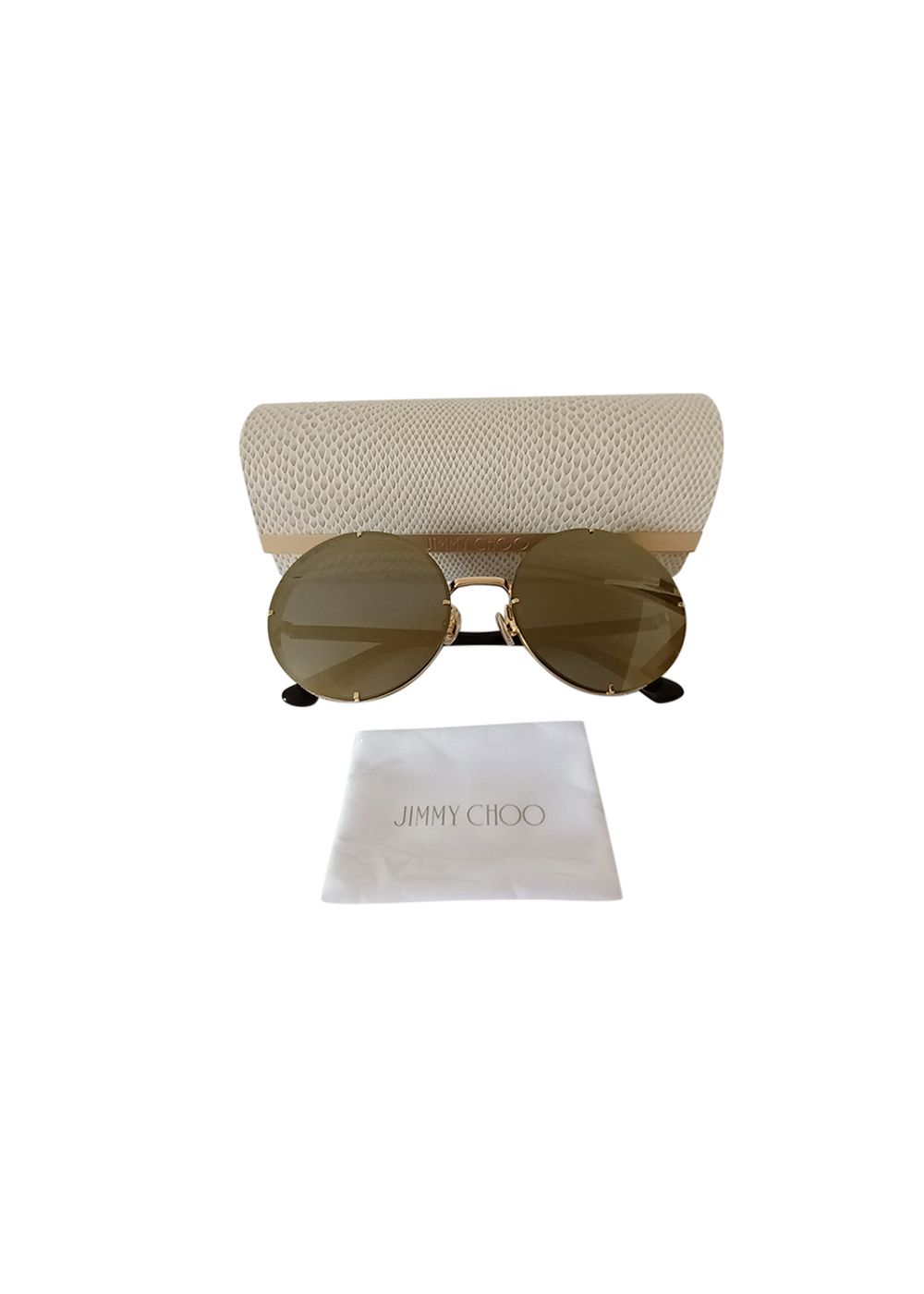 Jimmy Choo Round Lilo/S Sunglasses Size M Rose Gold and Gray metal