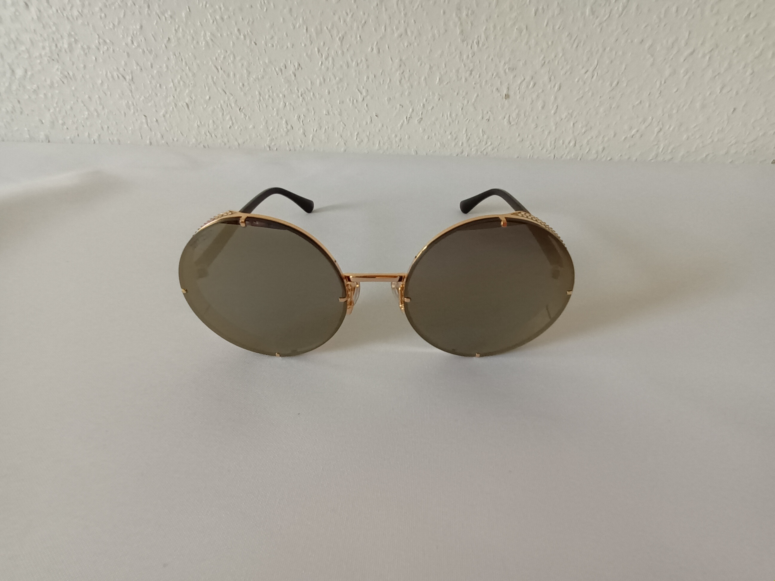 Jimmy Choo Round Lilo/S Sunglasses Size M Rose Gold and Gray metal