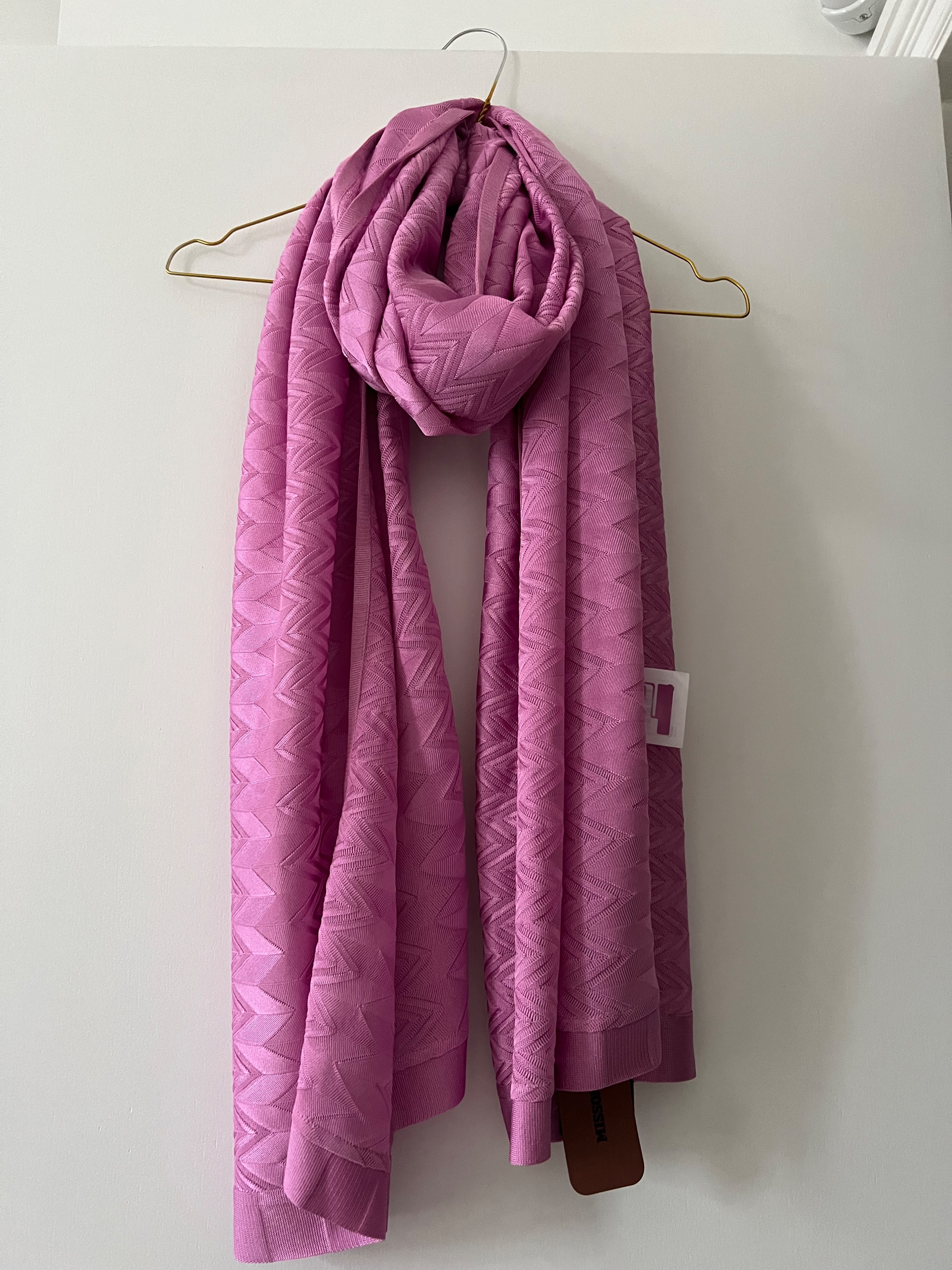 Missoni Pink Chevron Scarf Lilac/ light purple viscose