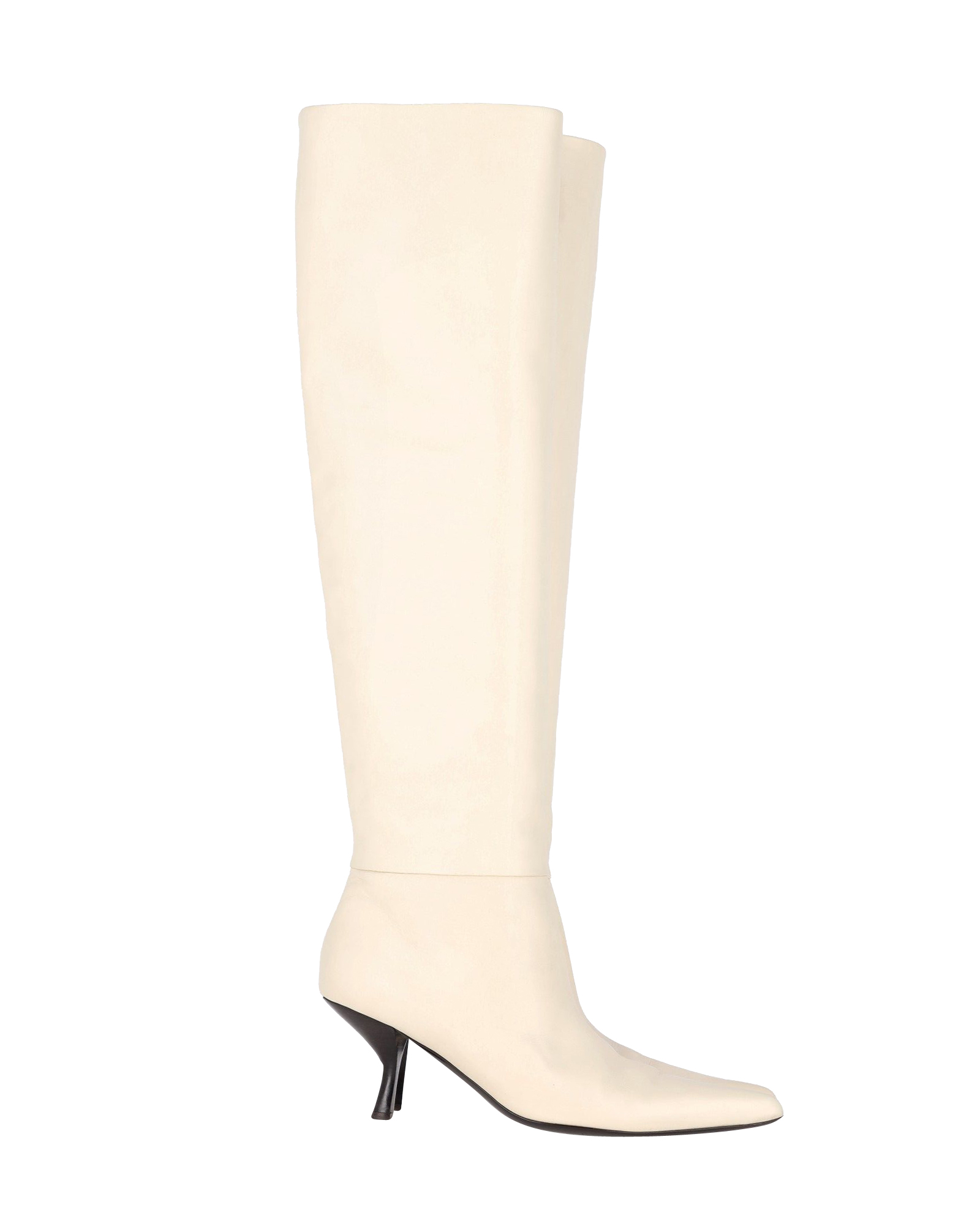 The Row Cream Calfskin Bourgeoisie Over-the-Knee Boots Size XS