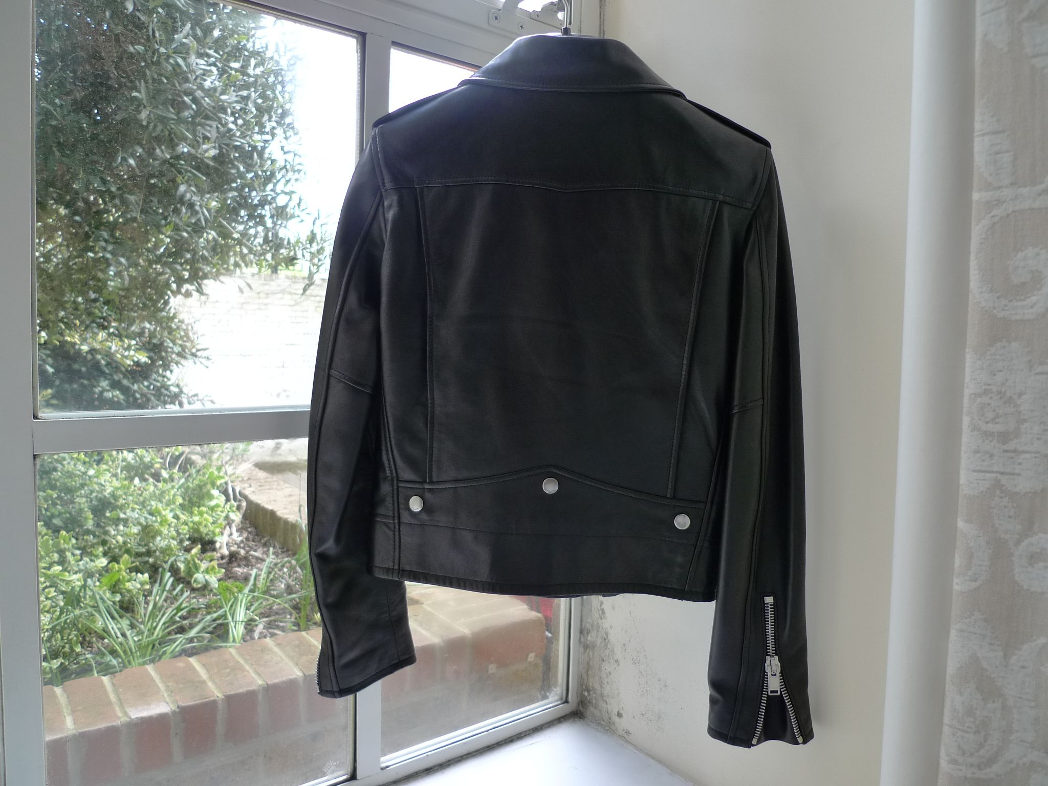 Preowned Saint Laurent Black Leather Biker Jacket Size XS