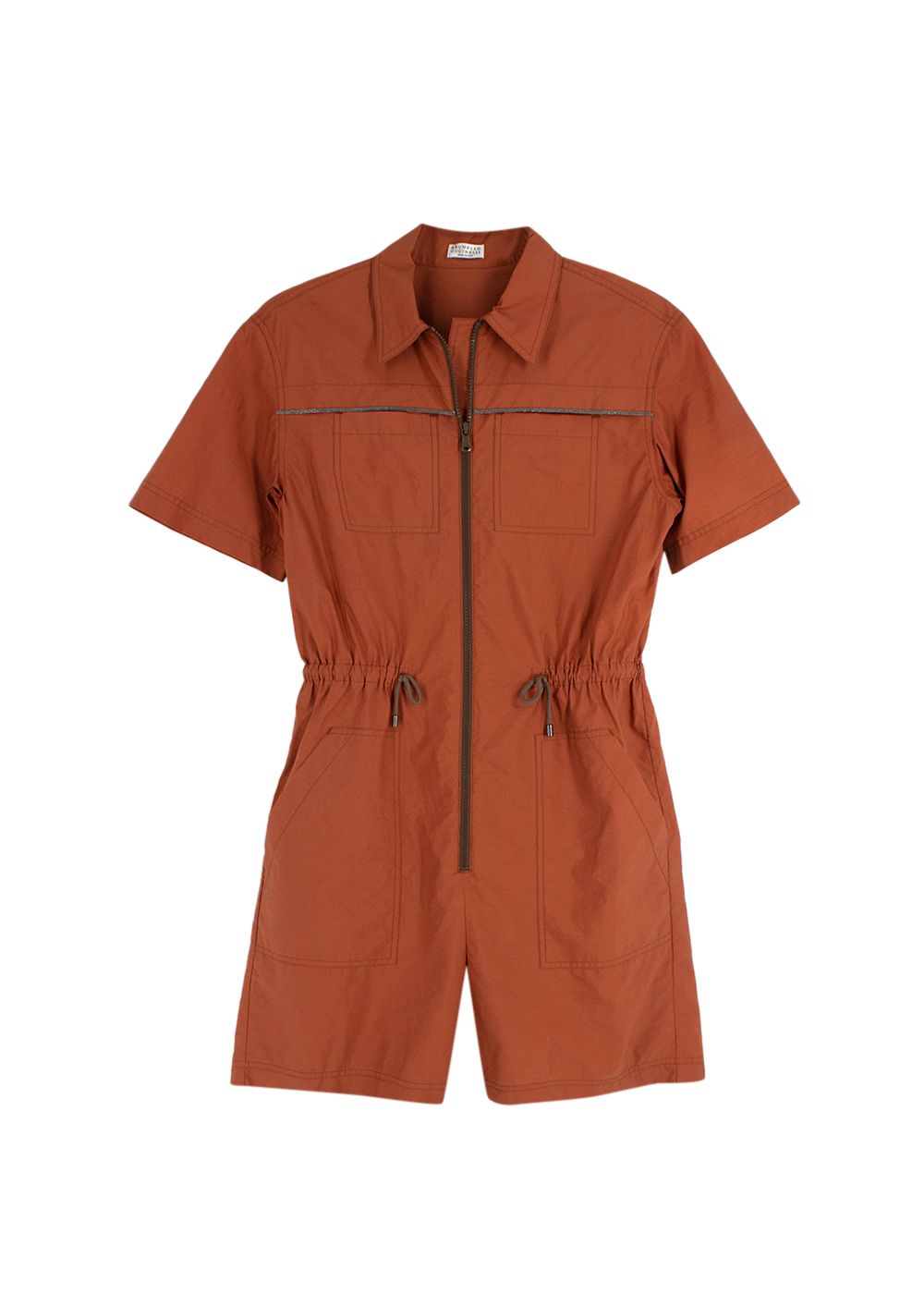 Brunello Cucinelli Burnt Orange Playsuit Size S cotton