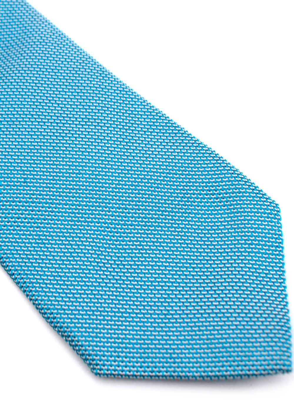 Richard James Savile Row Blue  White Woven Silk Tie