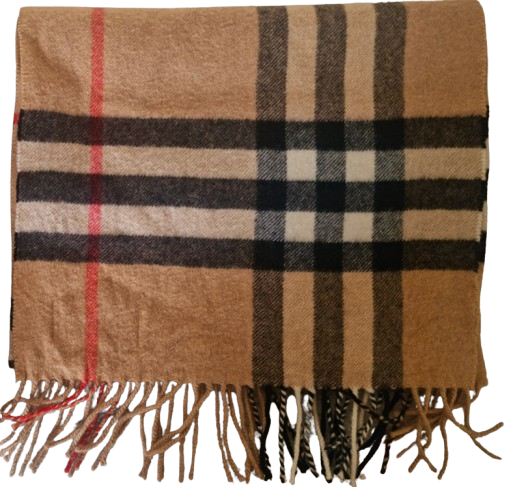 Men's Preowned Burberry Check Cashmere Scarf Archive beige