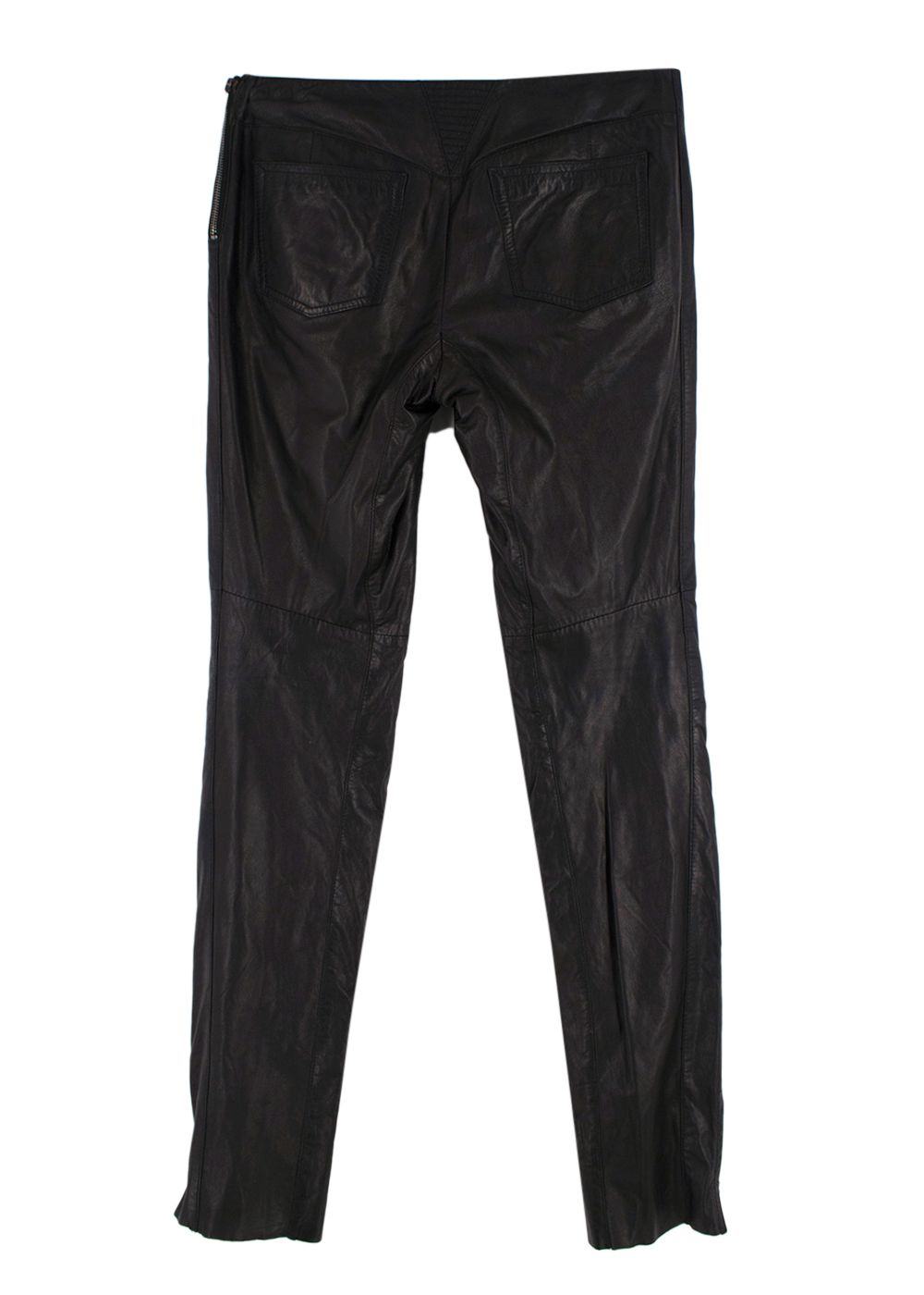 Joseph Black Leather Osaka Biker Trousers Size XS