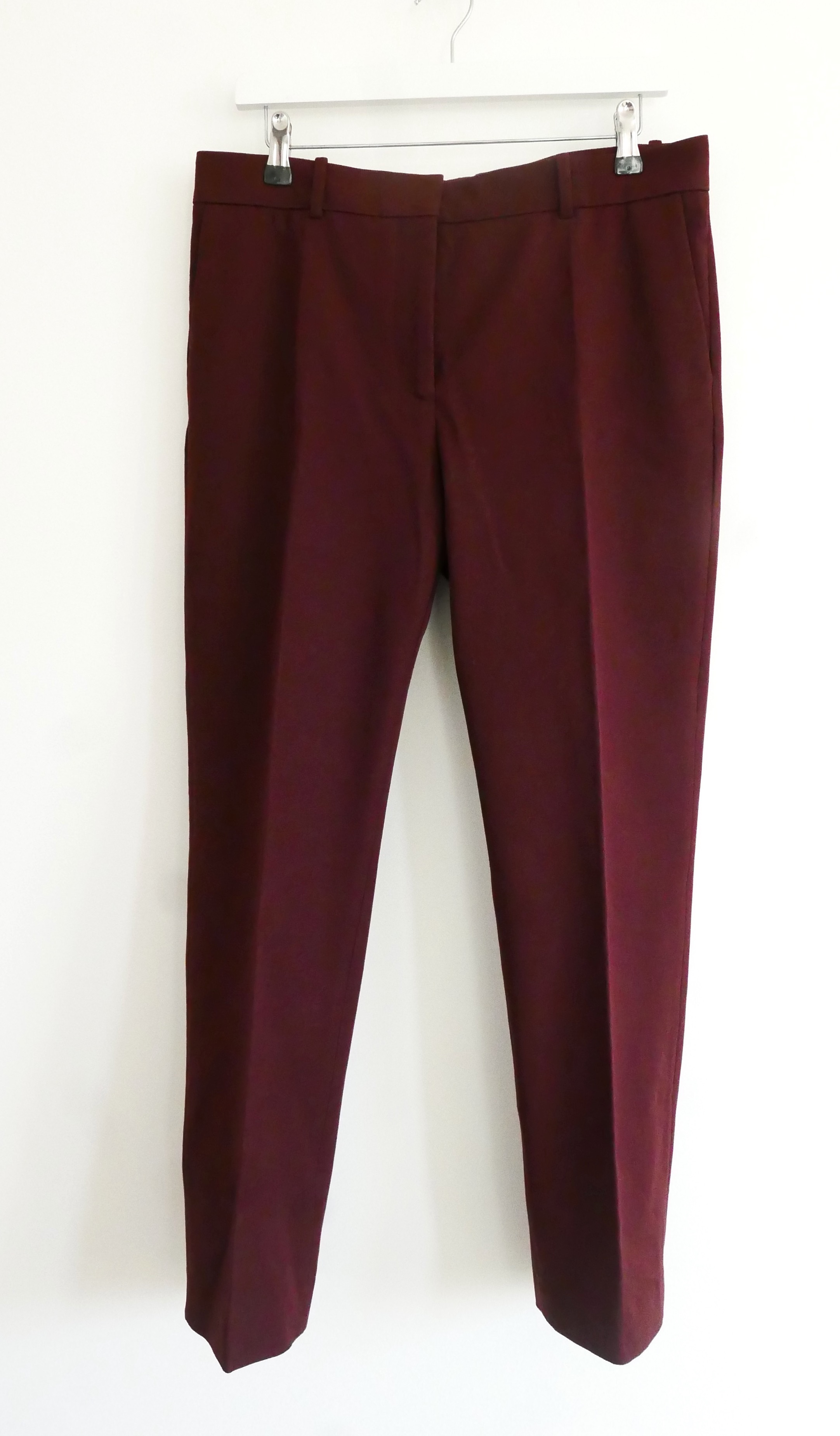 Preowned Joseph Coleman Burgundy Gabardine Trousers Size XL viscose