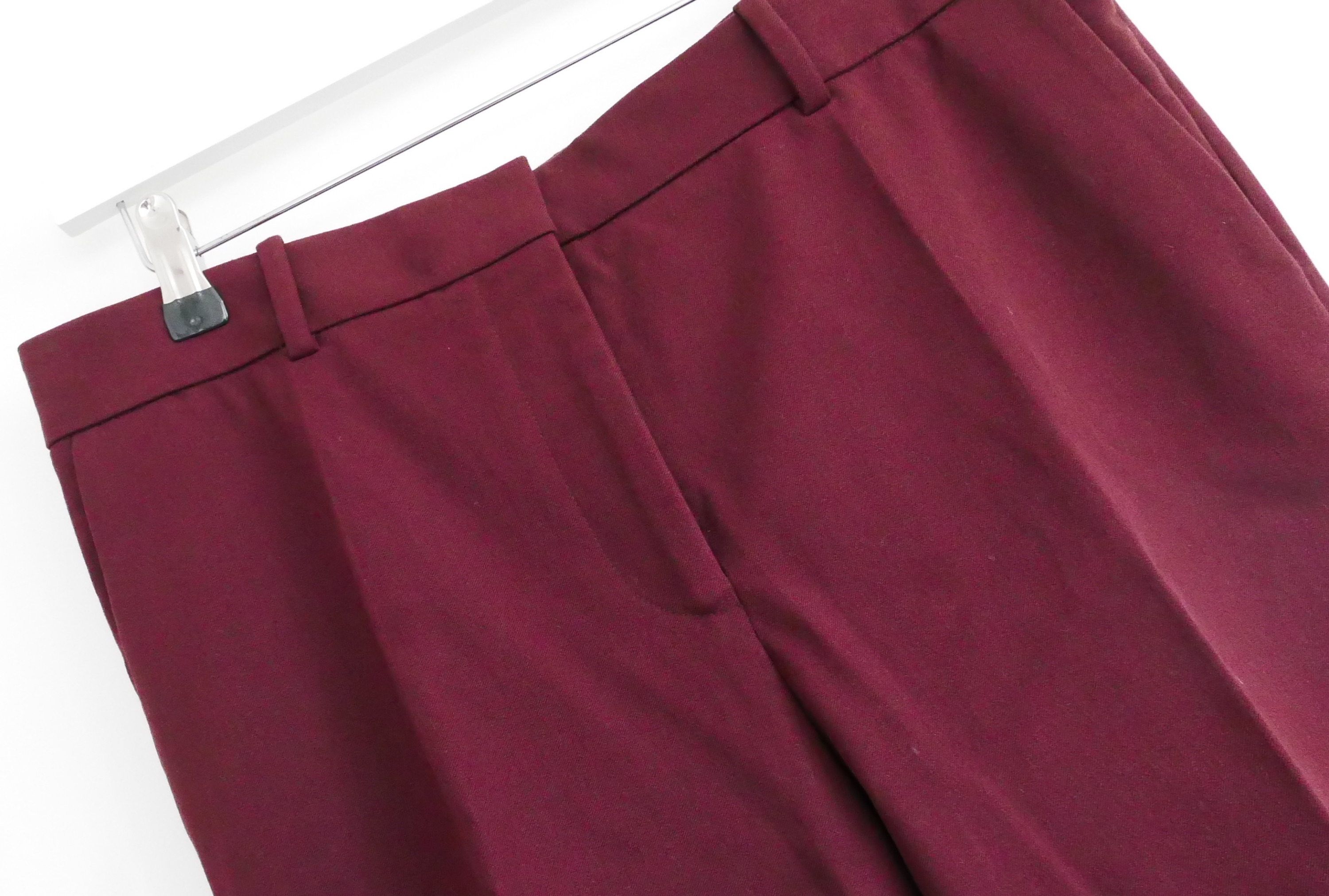 Preowned Joseph Coleman Burgundy Gabardine Trousers Size XL viscose