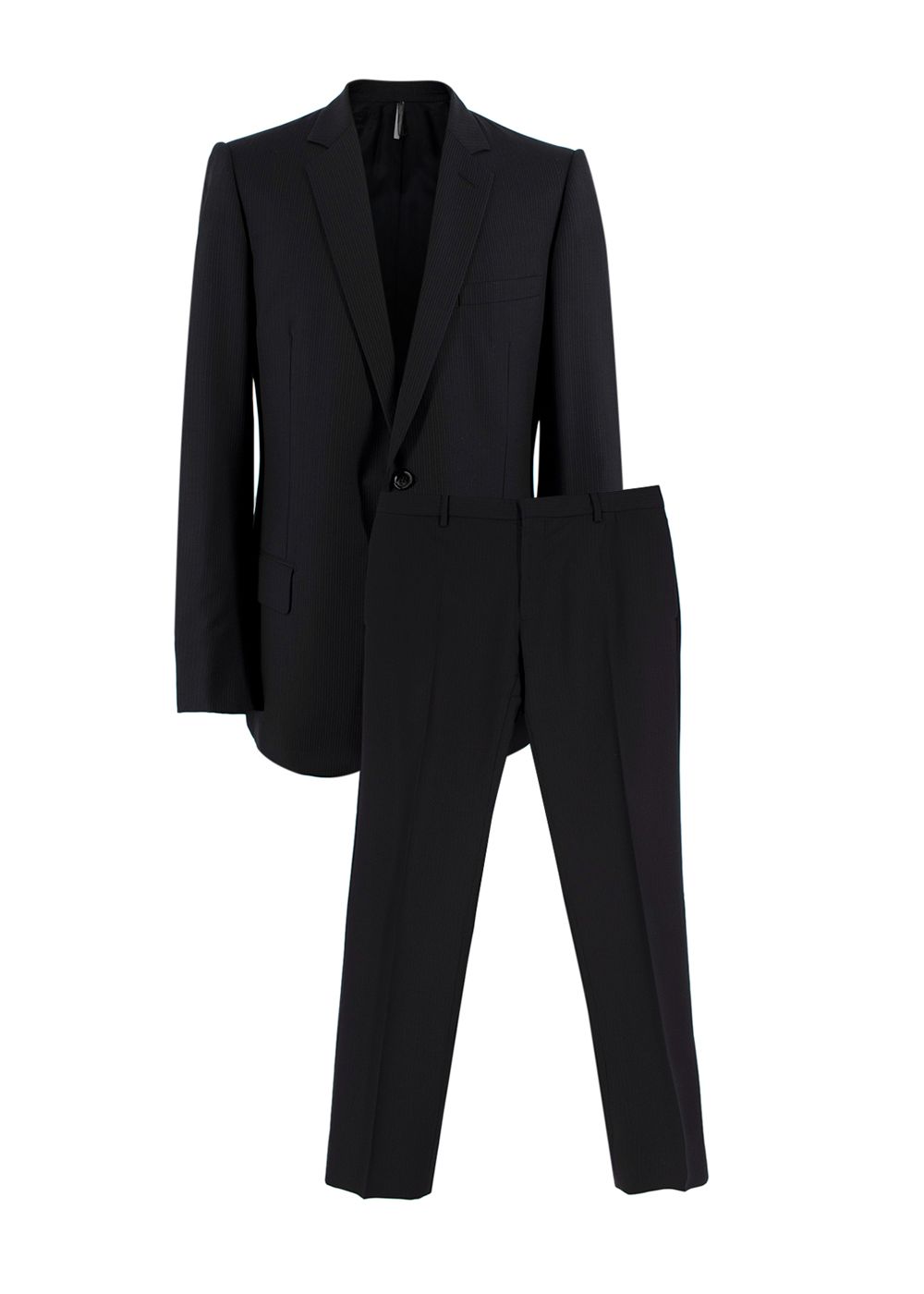 Men's Dior Grey Pinstripe Suit Set Size L Black wool