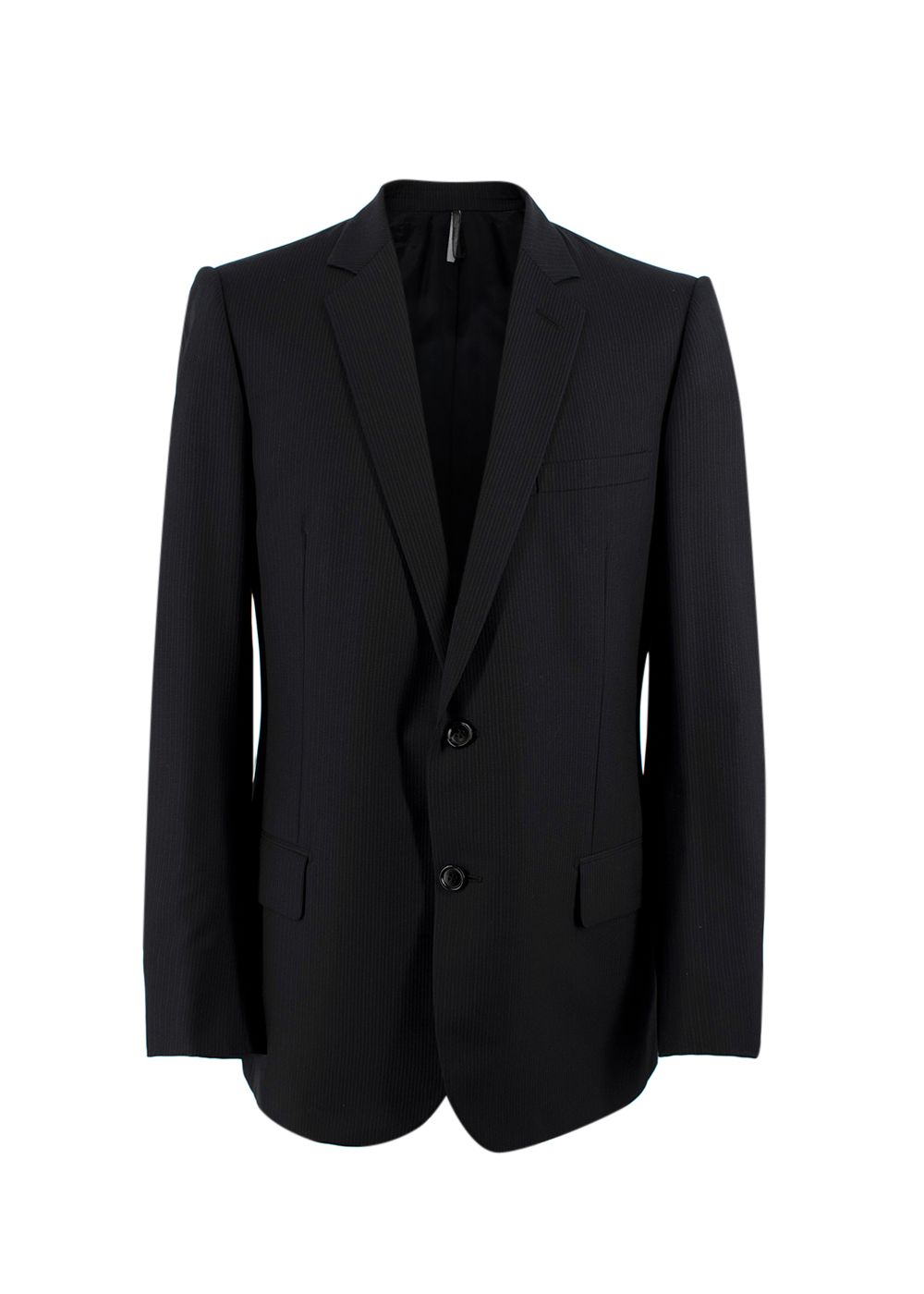 Men's Dior Grey Pinstripe Suit Set Size L Black wool