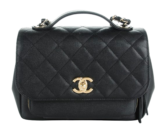 Preowned Chanel Black Caviar Leather Business Affinity Bag Size S