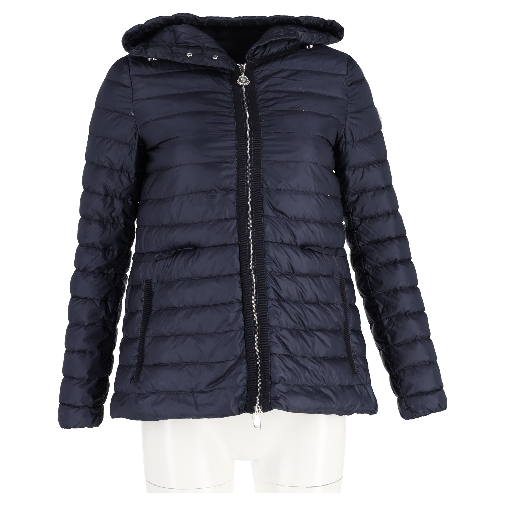 Preowned Moncler Navy Quilted  Down Jacket Size S blue | navy blue nylon/polyamide