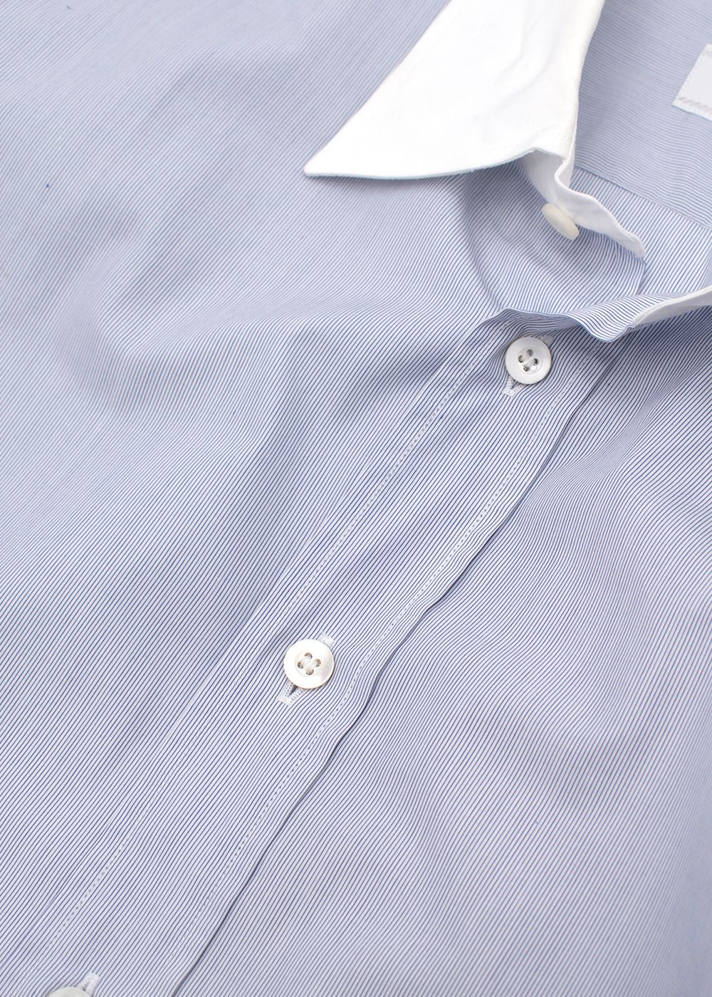 Men's Prada Blue Pinstripe Cotton Poplin Shirt Size 165