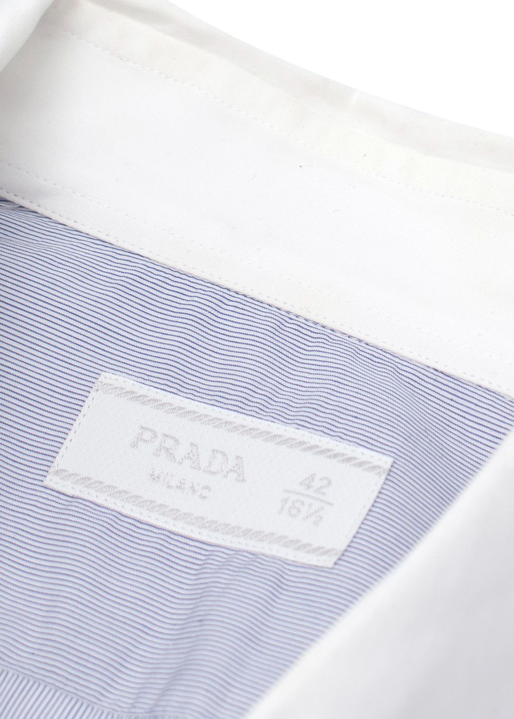 Men's Prada Blue Pinstripe Cotton Poplin Shirt Size 165