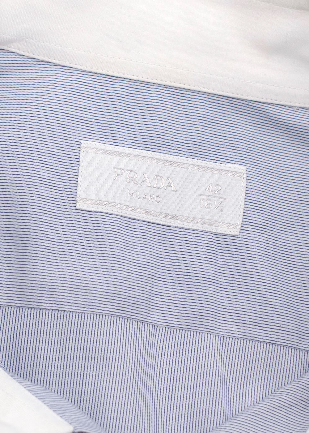 Men's Prada Blue Pinstripe Cotton Poplin Shirt Size 165