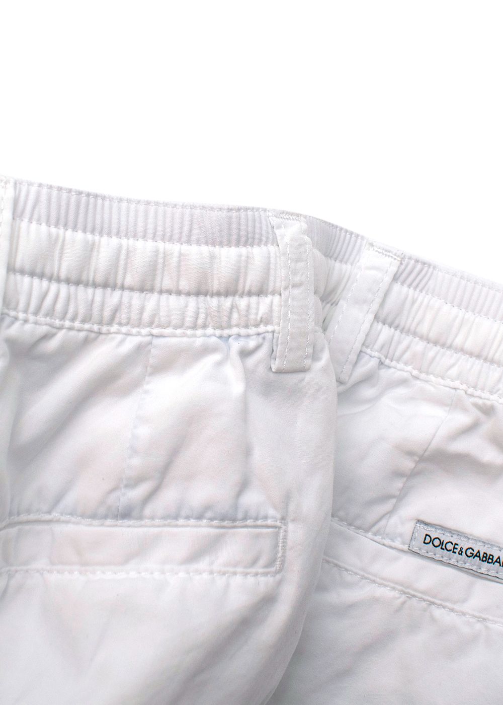 Boys Preowned Dolce  Gabbana Kids White cotton cargo trousers Size 4 Years