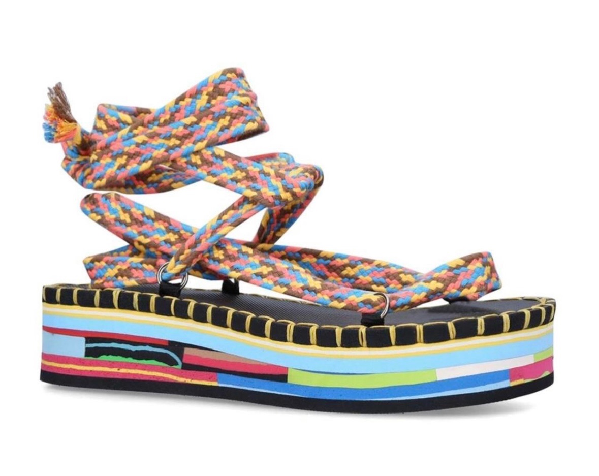 Men's Chloe Multicoloured Braided Sandals Size 38 Multi colour cotton/rubber