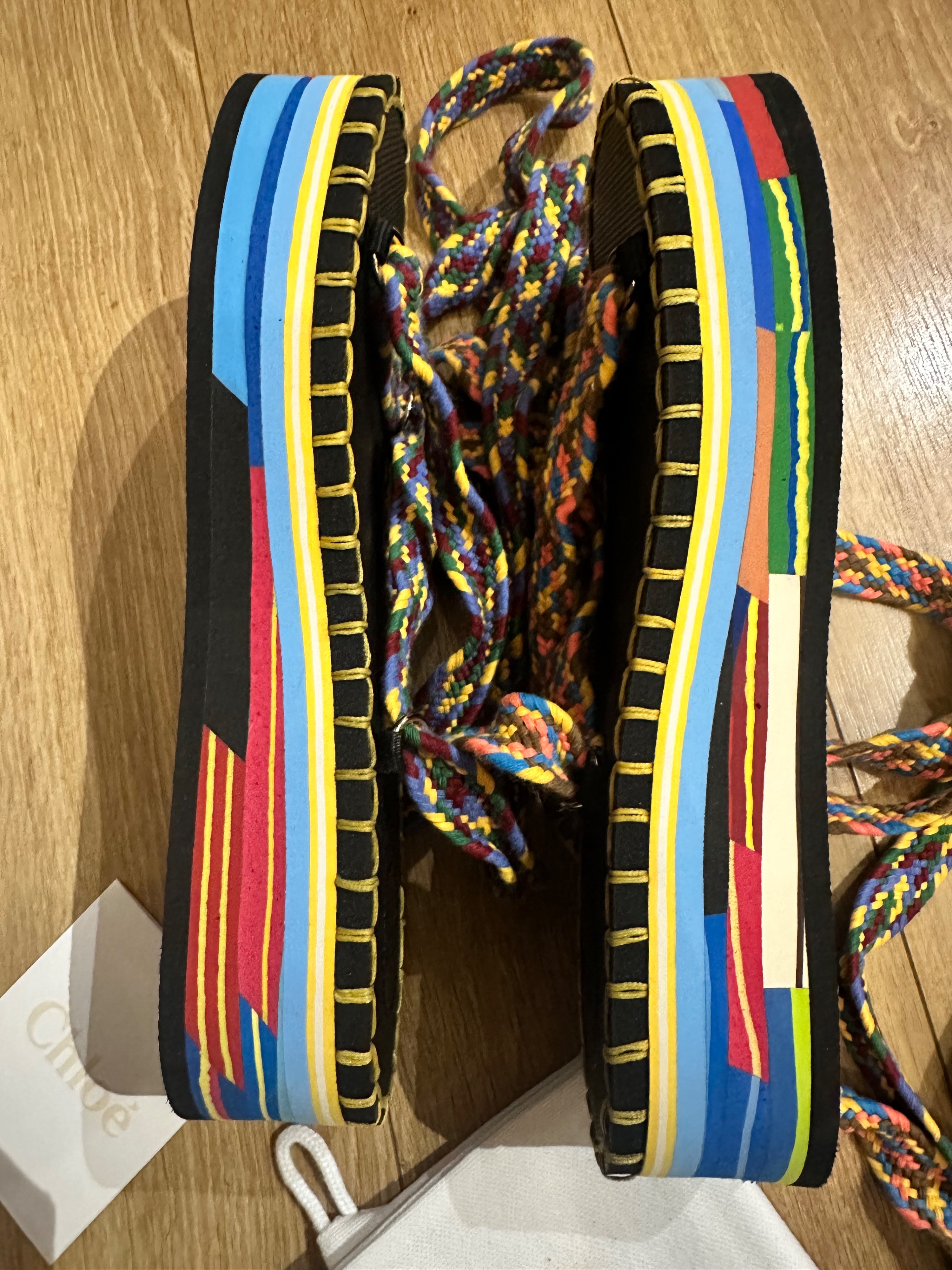 Men's Chloe Multicoloured Braided Sandals Size 38 Multi colour cotton/rubber