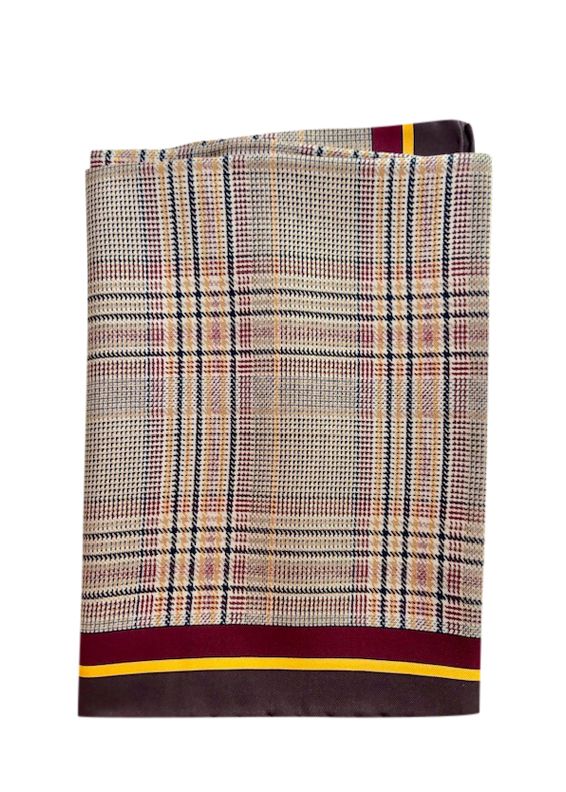 Burberry Brown Check Silk Scarf Multicolour