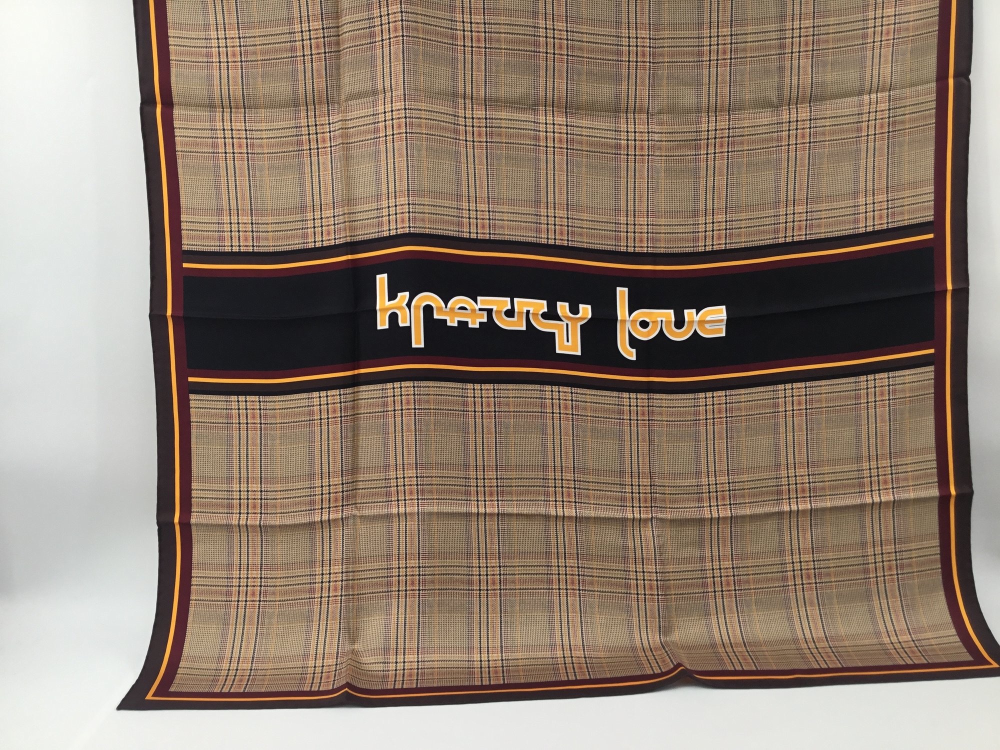 Burberry Brown Check Silk Scarf Multicolour