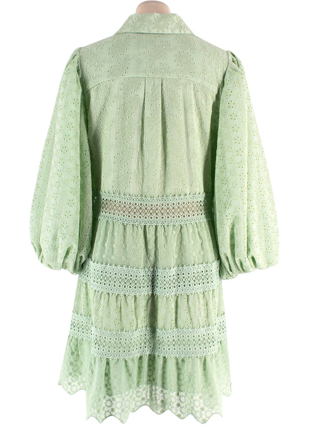 Alice + Olivia Green Blakesley Mini Shirt Dress Size XS cotton