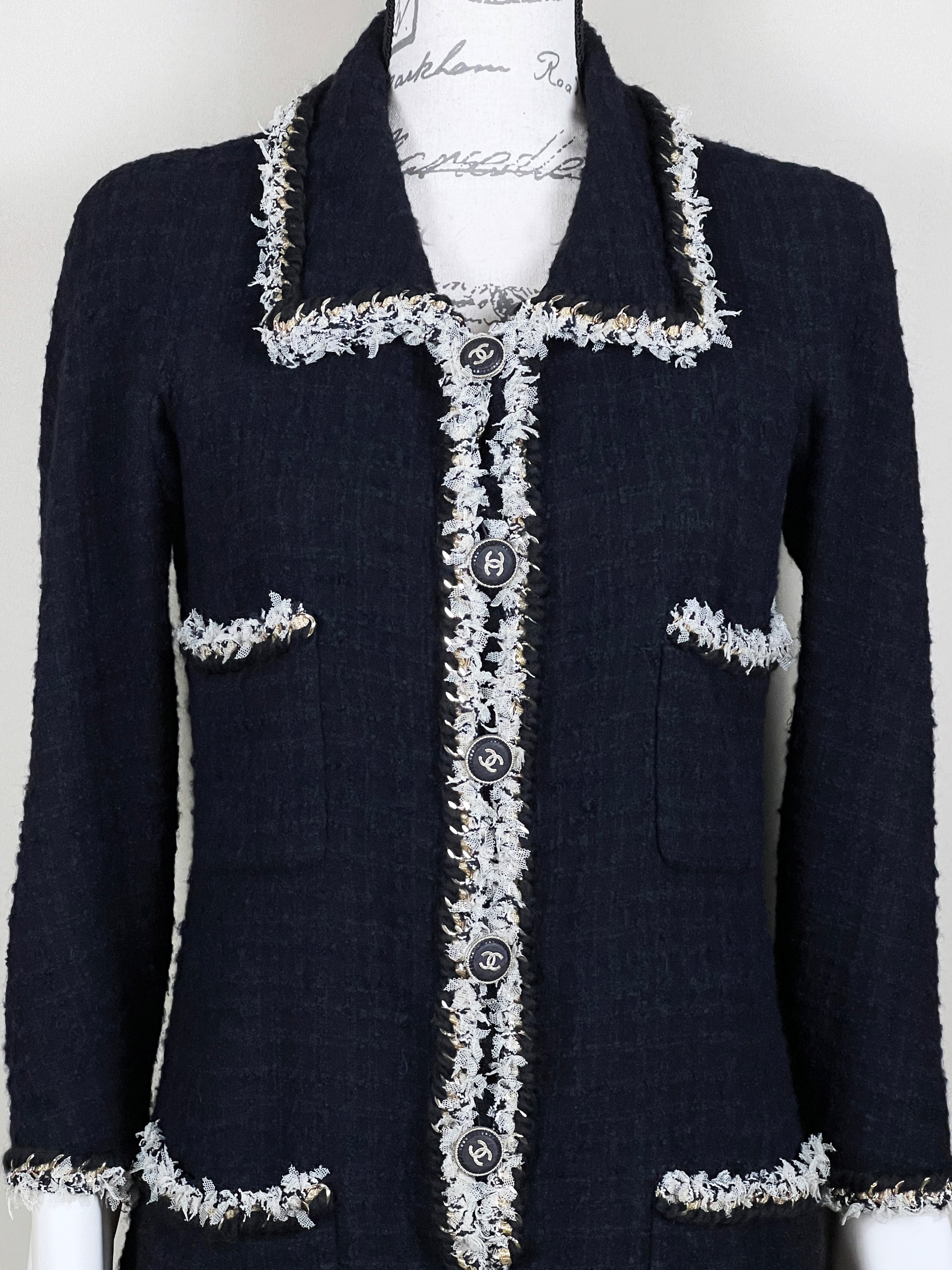 Chanel Navy Multipocket Tweed Dress Size S