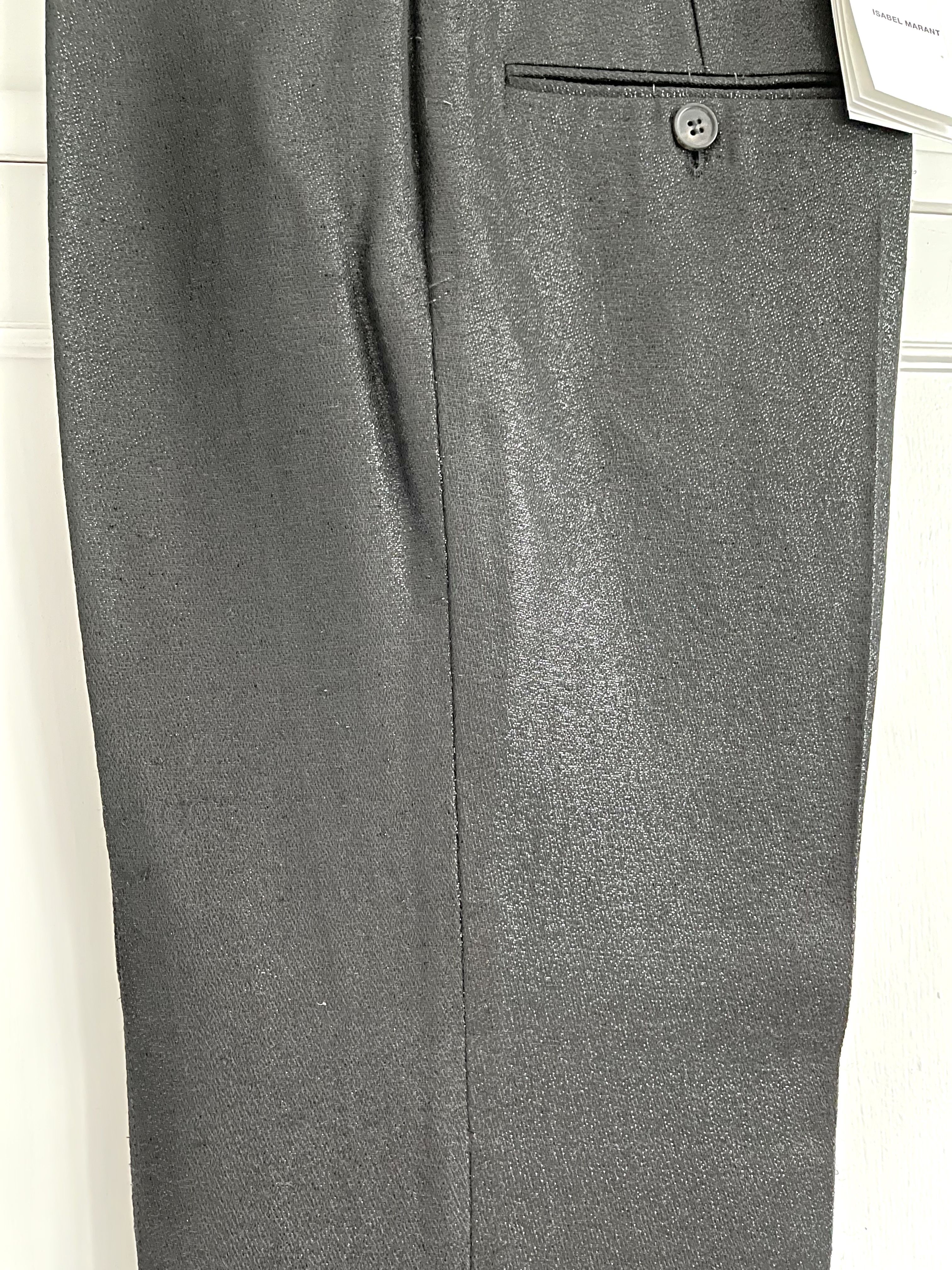 Isabel Marant Mateo metallic woven kick-flare pants Size XS