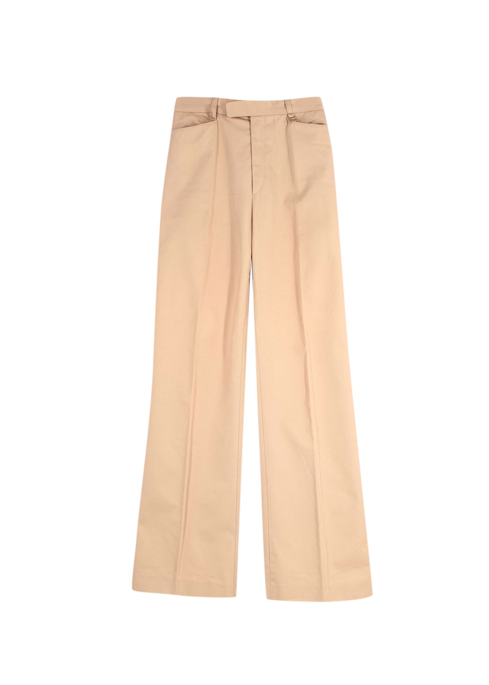 Preowned Gucci Vintage Beige Cotton Wide Leg Trousers Size S