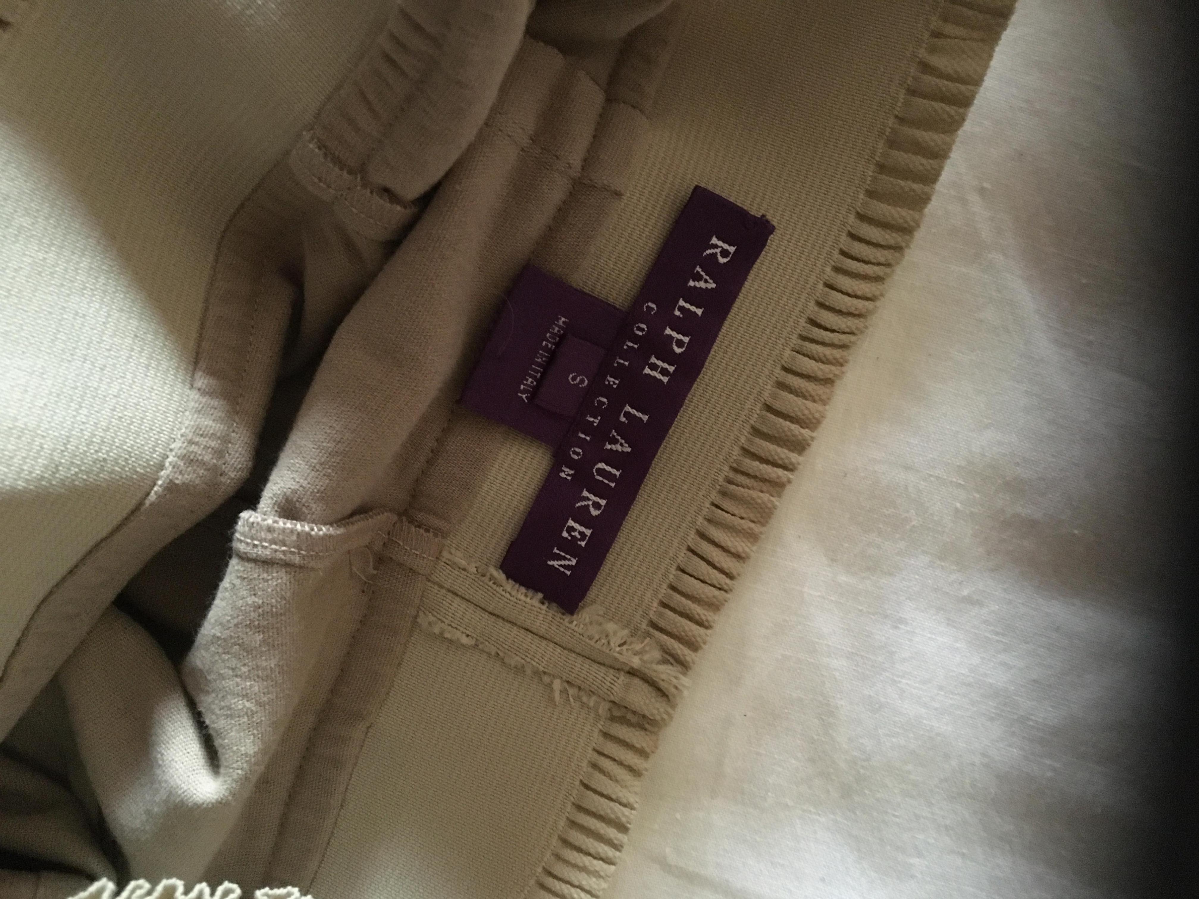 Preowned Ralph Lauren Purple Label Stretch Suede Leggings Size S Beige/Nude