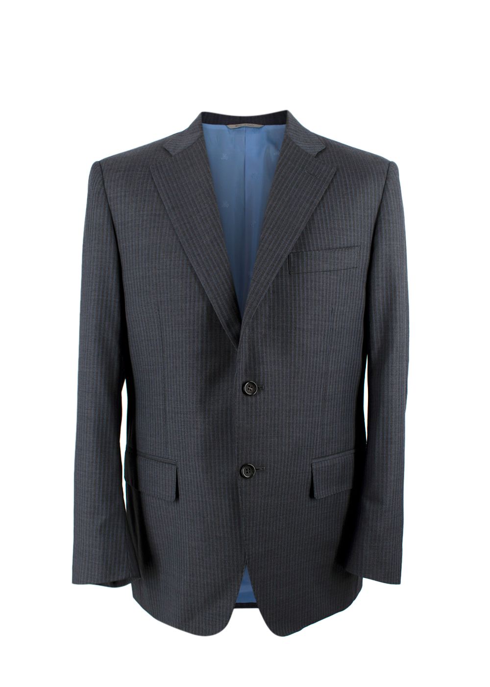 Canali Grey Pinstripe Single Breasted Suit Size M