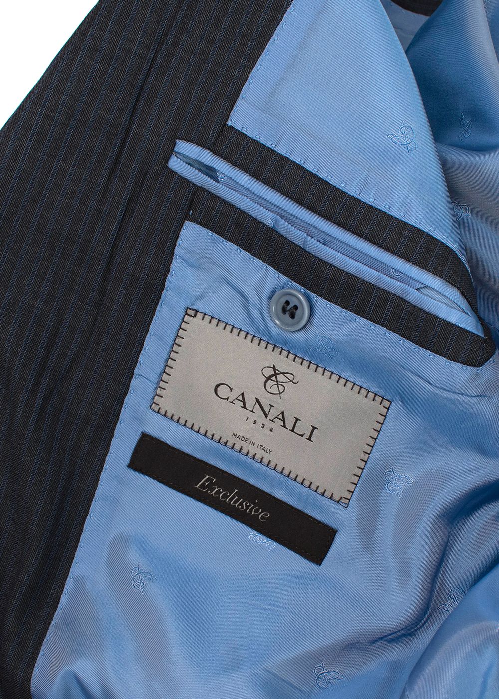 Canali Grey Pinstripe Single Breasted Suit Size M