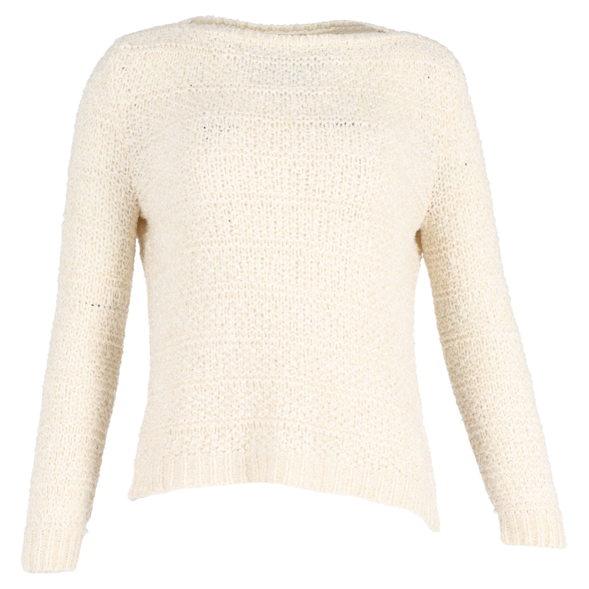 Preowned Loro Piana Cream Arequipa Knit Sweater Size XS white | cream silk