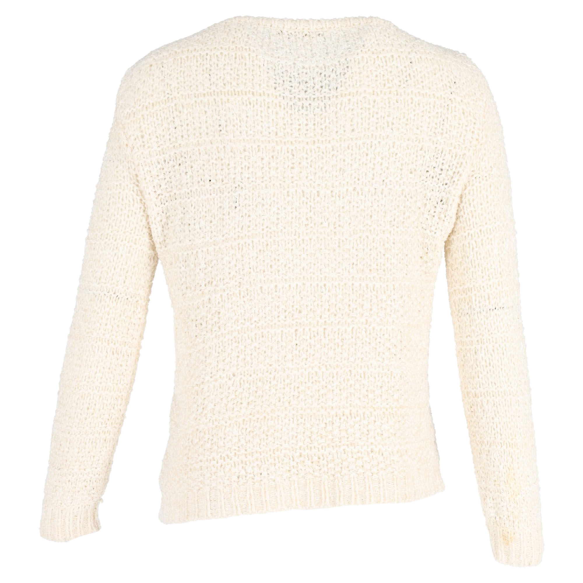 Preowned Loro Piana Cream Arequipa Knit Sweater Size XS white | cream silk